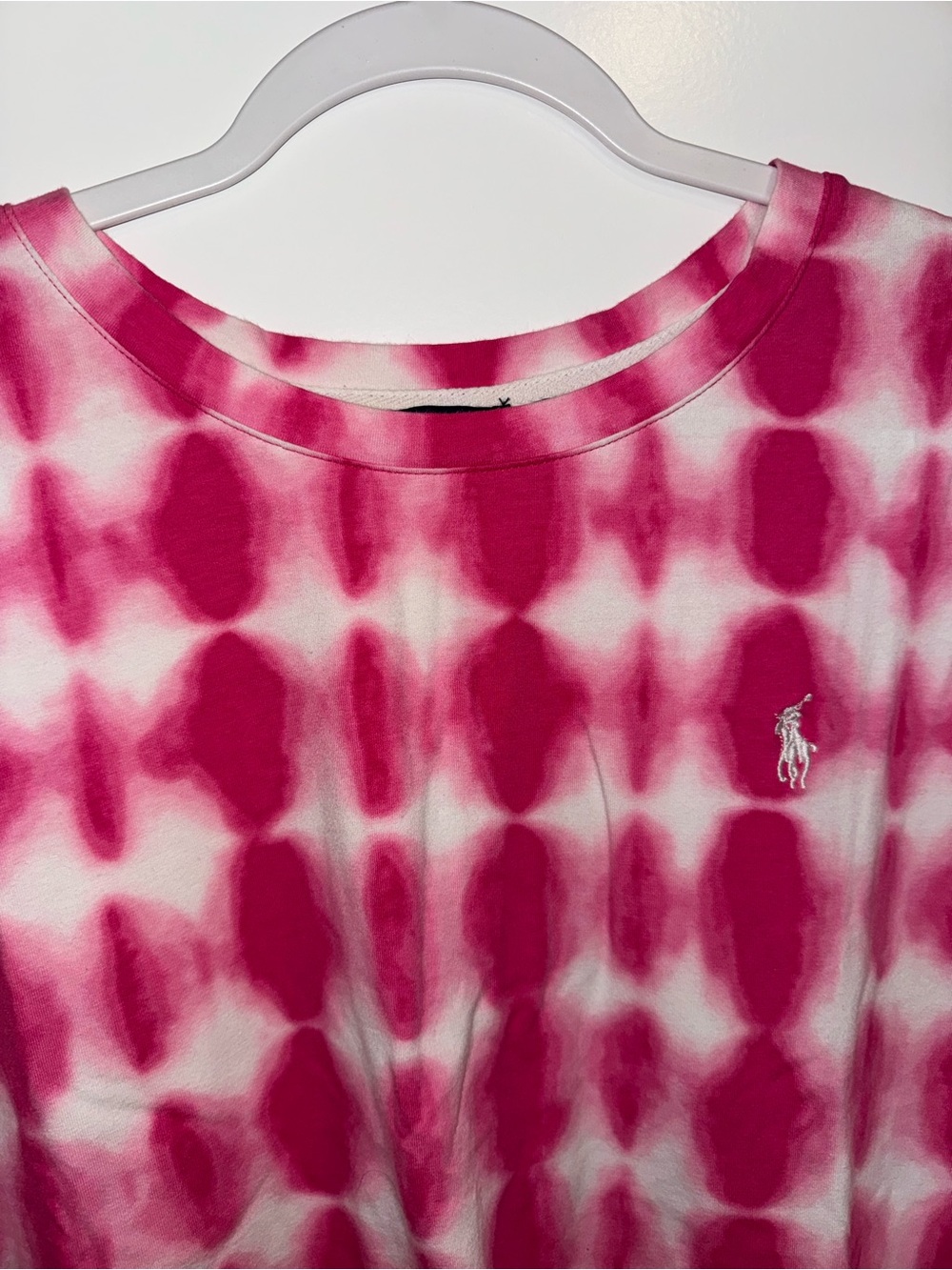 Polo by Ralph Lauren Pink and White Tie-Dye Short Sleeve Tee